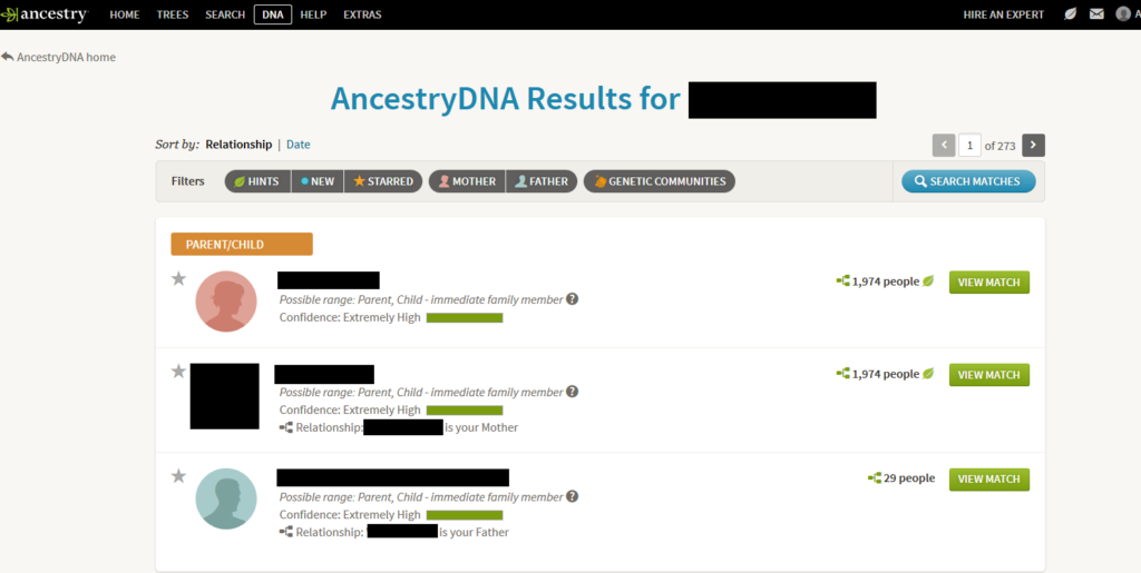 Ancestry DNA Match Example