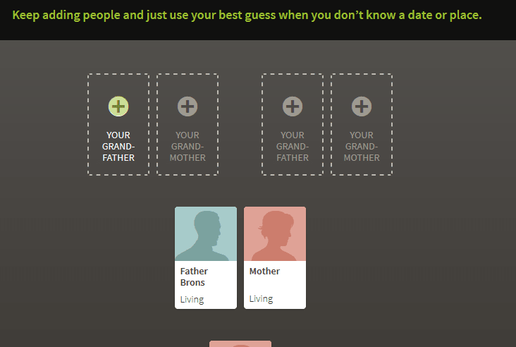 Adding grandparents on Ancestry
