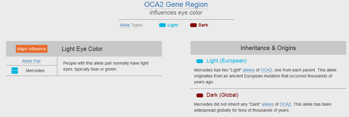 Example of Gene Heritage Report