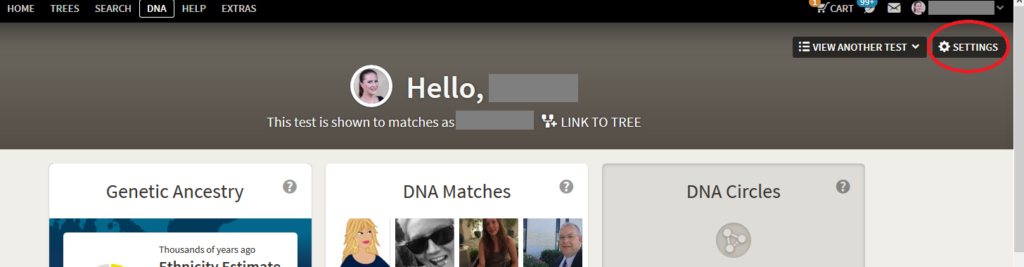 Where is the DNA Settings Page on Ancestry