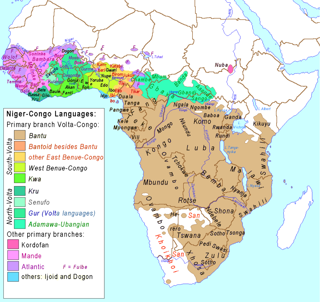 Bantu Africa Ethnic Groups Map