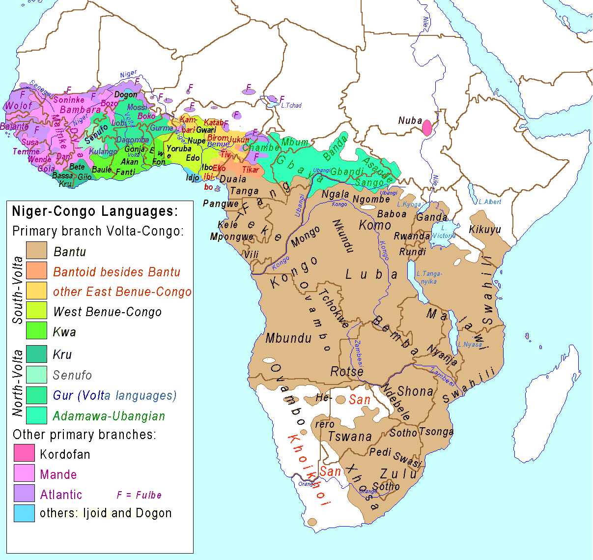 southeast bantu langauge map dna ethnicity