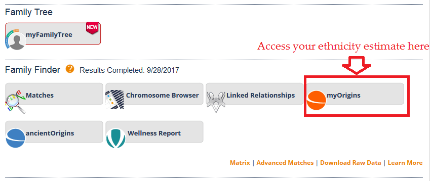 how to access ethnicity estimate on FTDNA