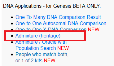 How to use the Gedmatch Genesis Admixture Calculators
