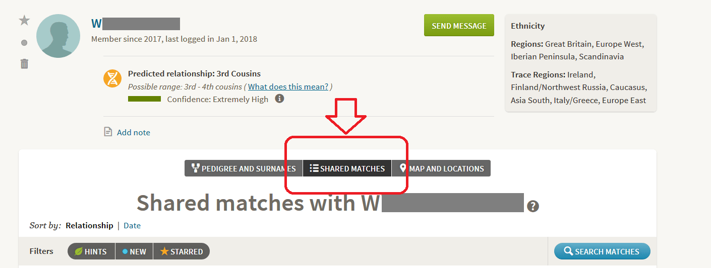 How to access Shared Matches on Ancestry DNA