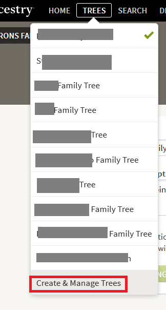 How to add create a new tree on Ancestry