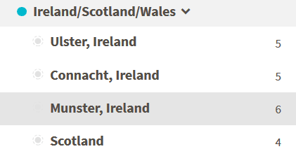 What are the Irish and Scottish sub-regions on Ancestry DNA