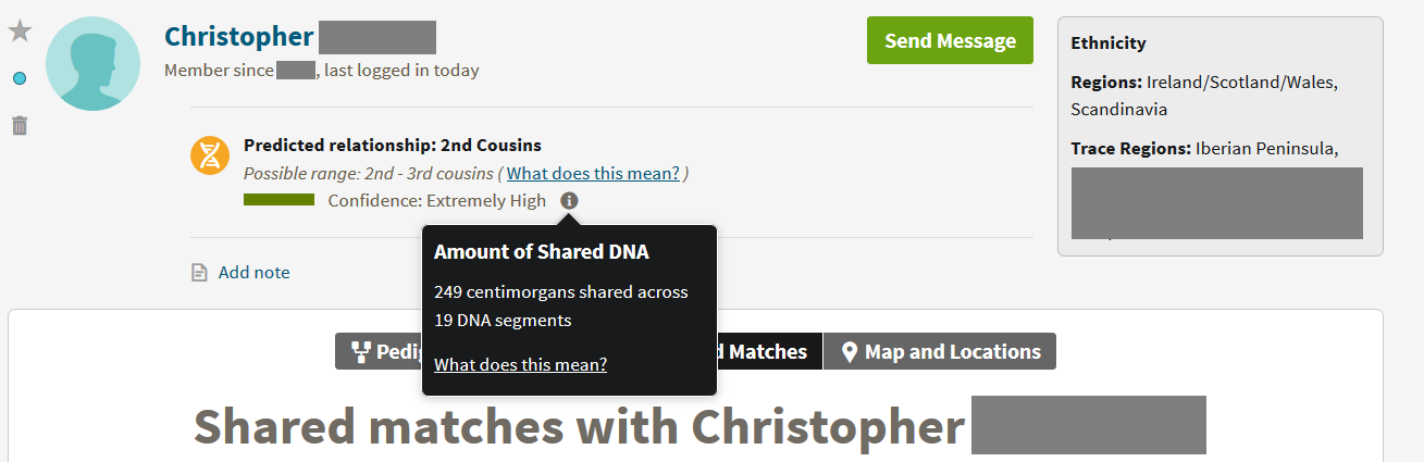 What does a second cousin match look like on Ancestry DNA