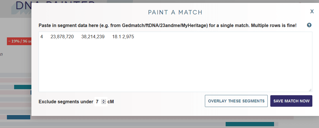 How to paint a match on DNA Painter