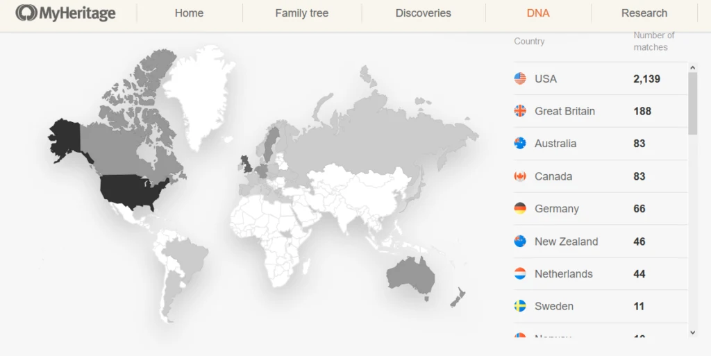 Using My Heritage DNA to find relatives in other countries