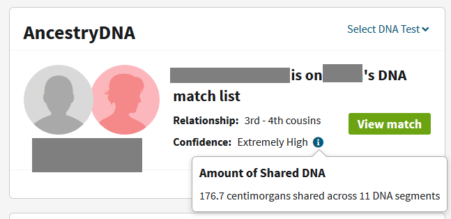 Check to how much your other relatives share with the DNA match