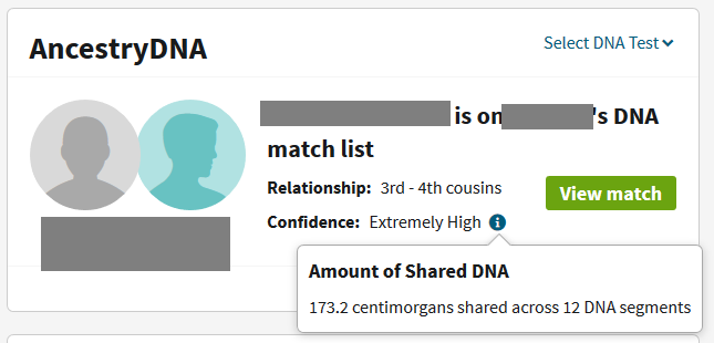 Check to how much your other relatives share with the DNA match