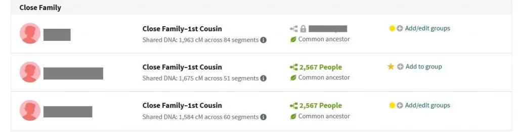 half siblings fall into the close family category on ancestry dna
