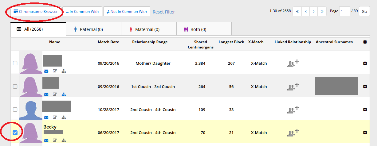 how to access chromosome information on Family Tree DNA