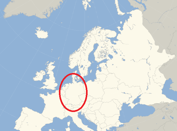 Location of Germanic Europe DNA Ethnicity - map