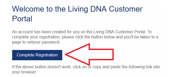 how to complete registration for living dna account