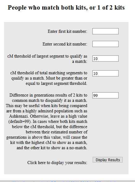 how to use the people who match one or both of two kits tool