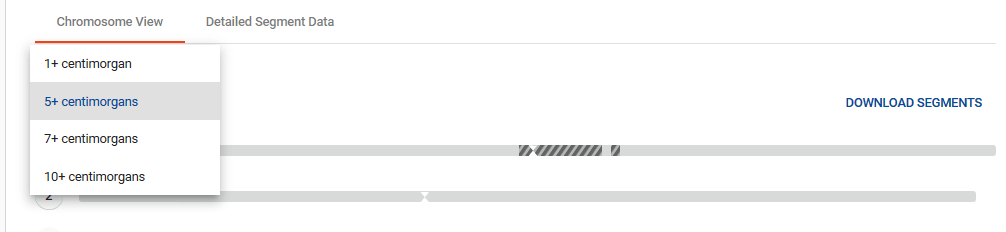 How to change the segment threshold in family tree dna chromosome browser