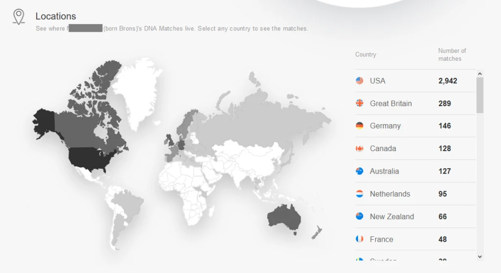 Does My Heritage DNA show you where your dNA matches live