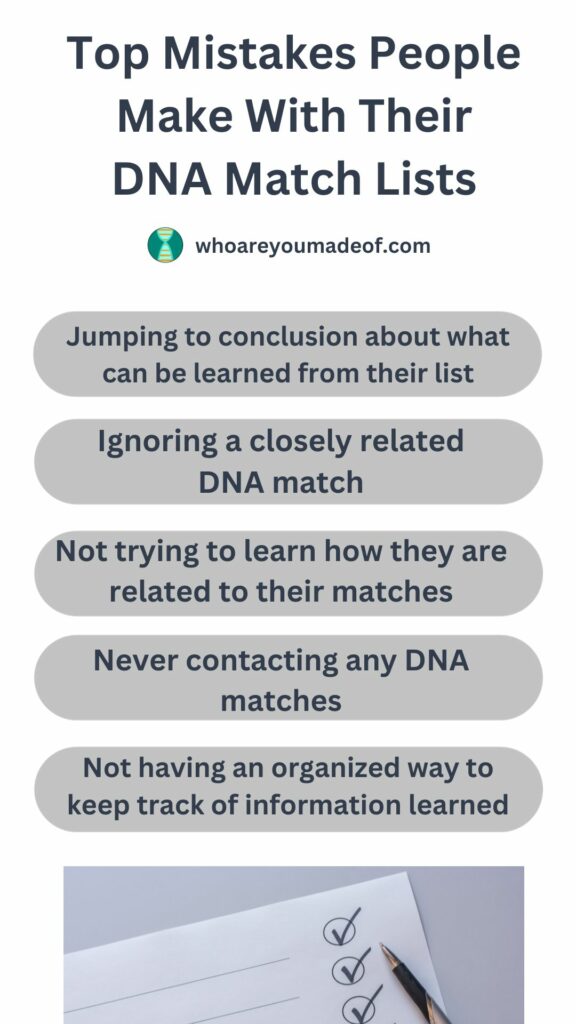 Top Mistakes People Make With Their DNA Match Lists