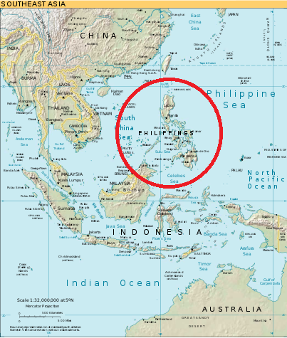 This map shows where the Philippine DNA region is located on Ancestry DNA