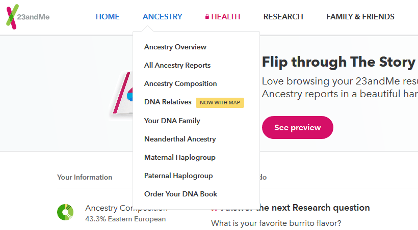 how to navigate 23andme results