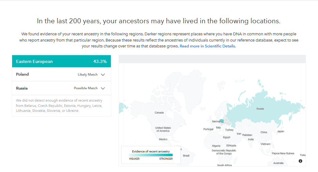 Can 23andme tell me exactly which country my ancestors were from?