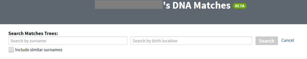 How to search Ancestry DNA matches