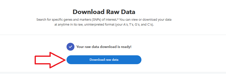 final step to download raw 23andme dna data