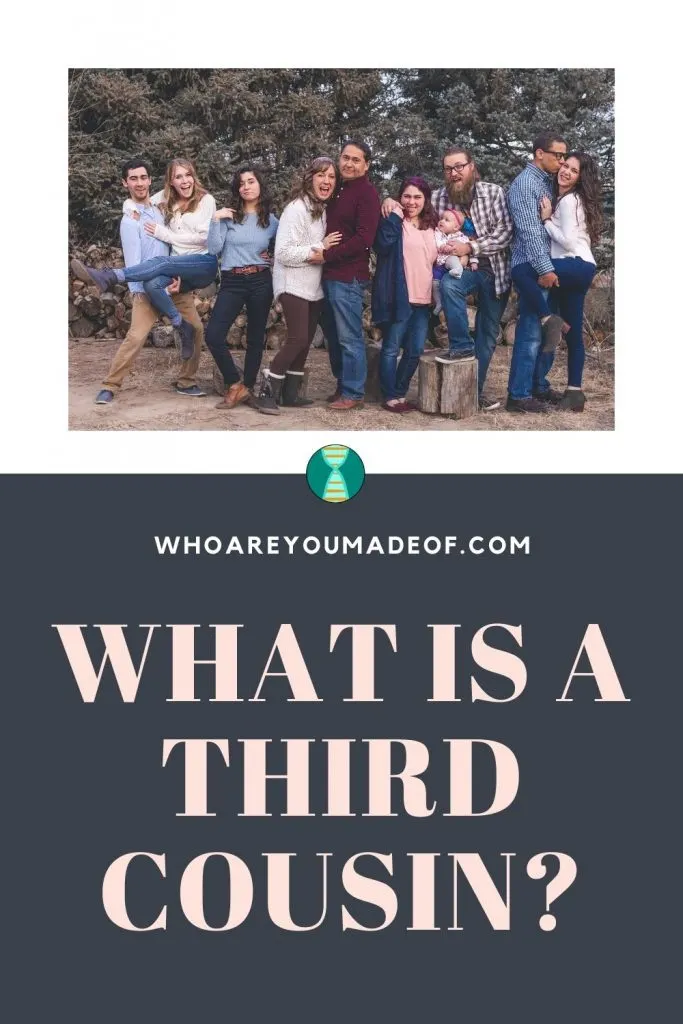 An image designed for sharing on Pinterest describing the content of this article which is "What is a Third Cousin"