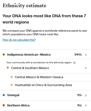 Example of Indigenous Americas DNA results Mexico
