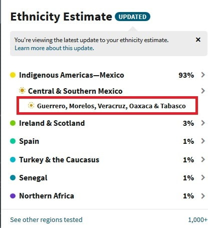 tihs person has an estimated 93% indigenous ancestry from mexico