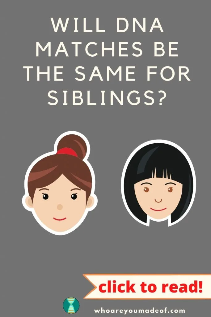Will DNA Matches Be the Same for Siblings Pinterest Image with graphic of two women (sisters)