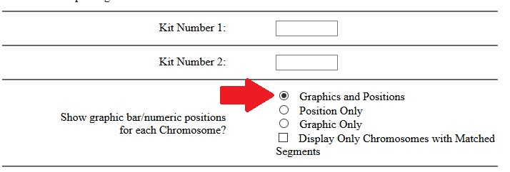 Choose the "graphics and position" setting to display fully identical or half identical regions on the Gedmatch One to One tool (i.e. the chromosome browser)