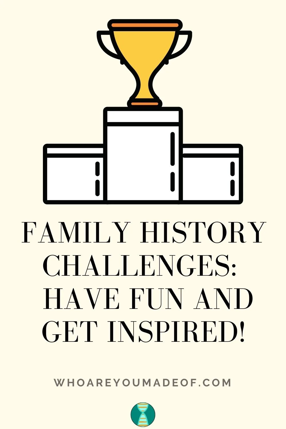 Family History Challenges Have Fun and Get Inspired!  Pinterest graphic