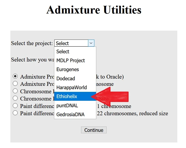 How to find EthioHelix calculator on Gedmatch