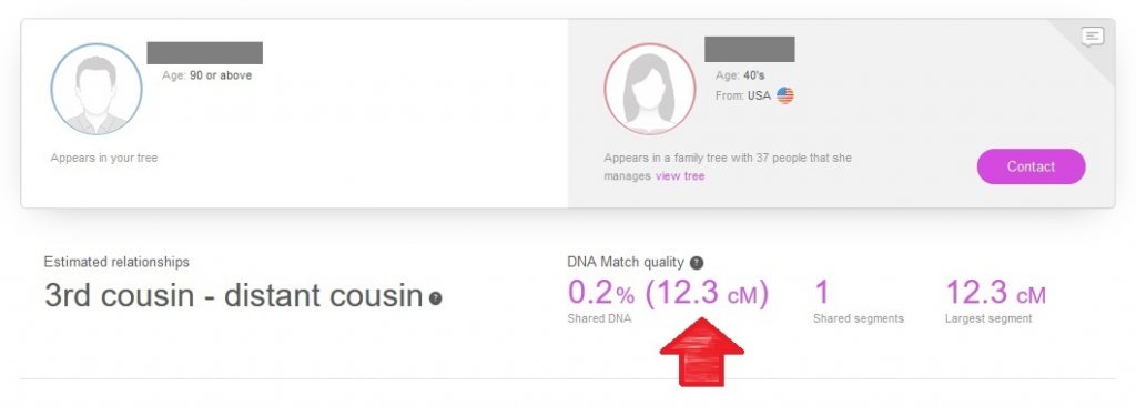 where to find shared centimorgans on my heritage dna dna match profile (it's right next to the estimated relationship).  This example shows DNA matches that share 12.3 centimorgans of DNA