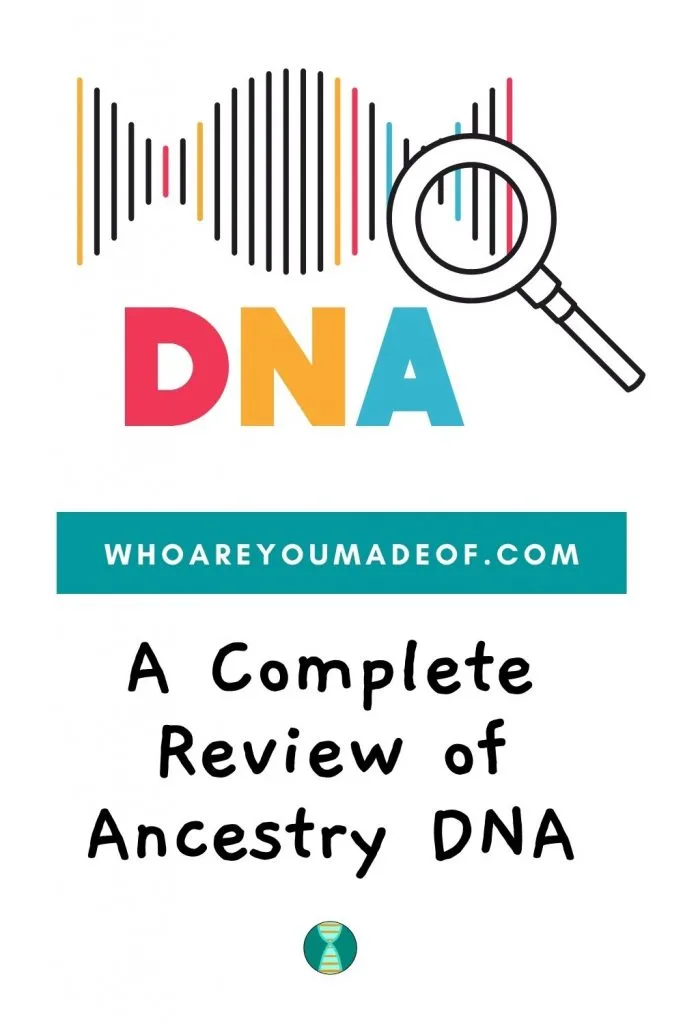 A complete review of ancestry dna pinterest image with dna and magnifying glass