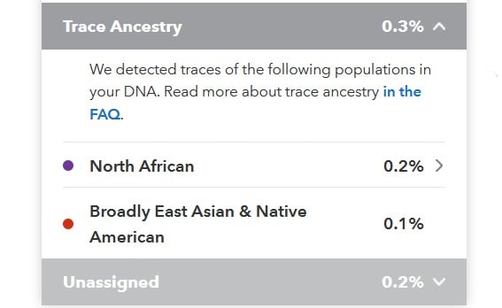.1% Broadly East Asian And Native American on 23andme