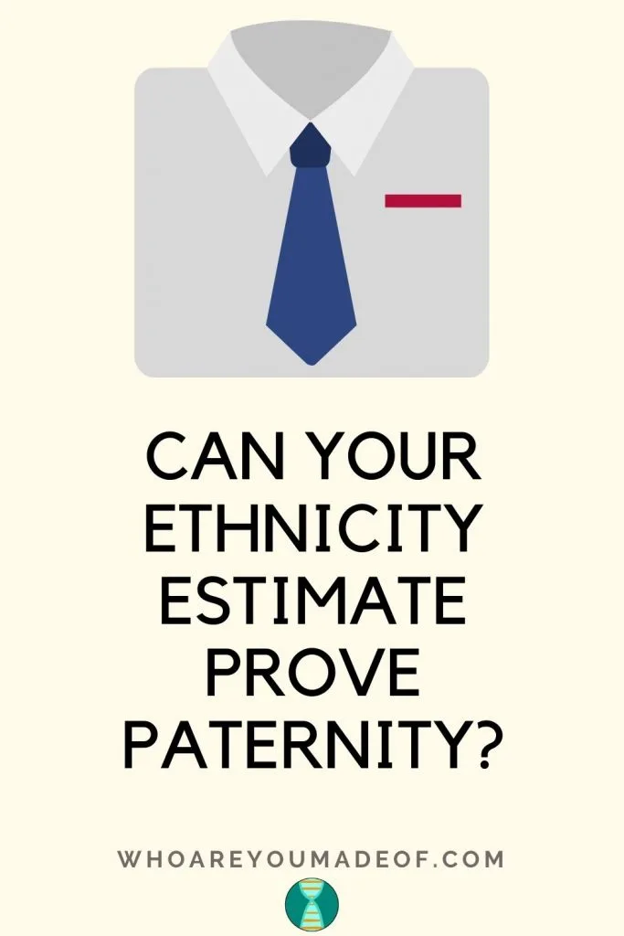 Can Your Ethnicity Estimate Prove Paternity pinterest image with shirt and tie graphic
