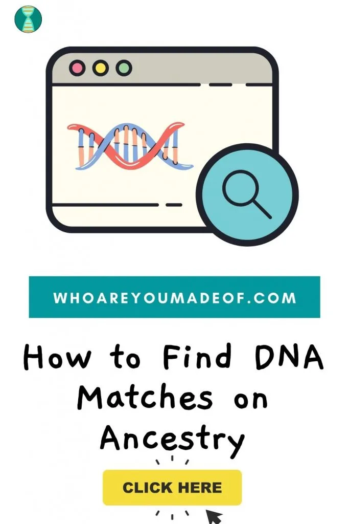 How to find dna matches on ancestry pinterest image with computer screen, search tool, and dna graphic