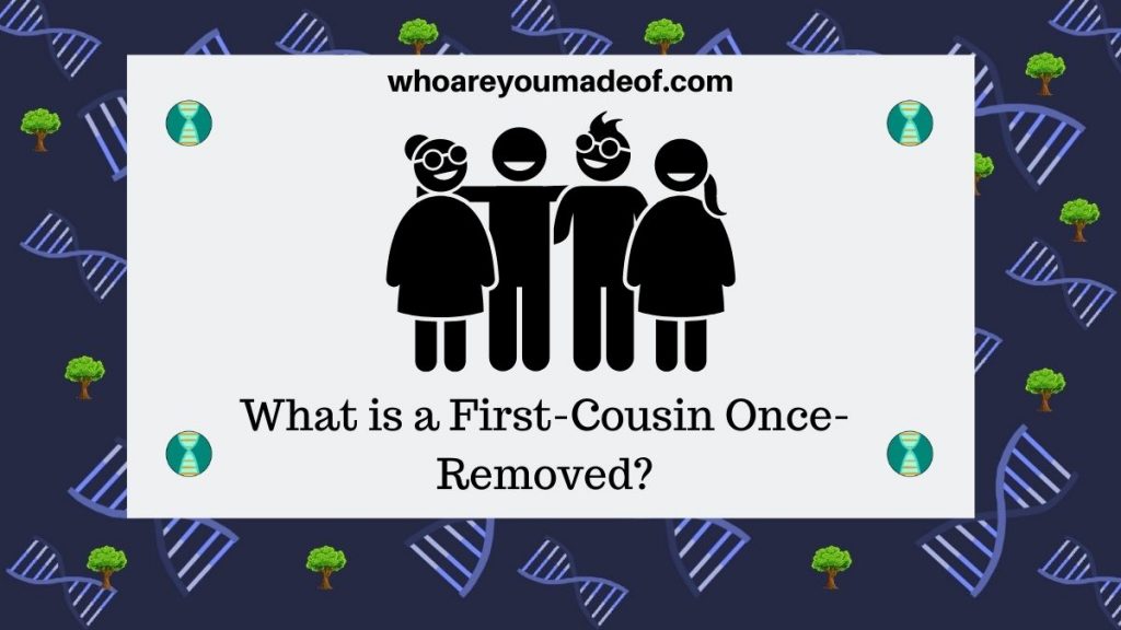 What is first cousin once-removed image with graphic of cousins together