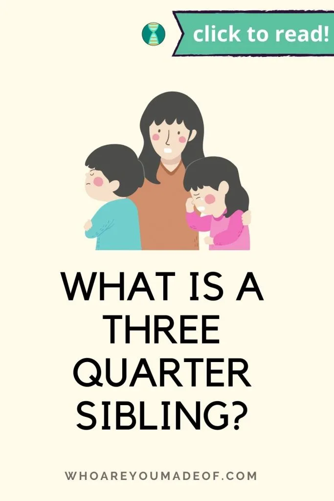 What is a three quarter sibling Pinterest image with mother and children