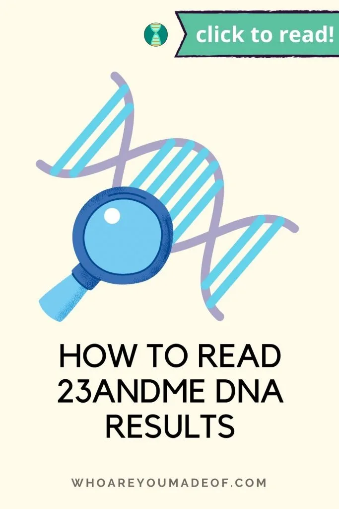  How to Read 23andMe DNA Results Pinterest image with DNA graphic