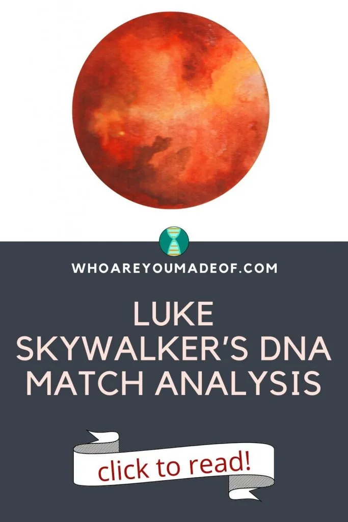 Luke Skywalker’s DNA Match Analysis Pinterest Image with a red planet