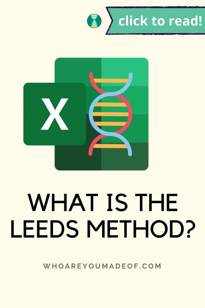 What is the Leeds Method? Pinterest image with spreadsheet and DNA icon