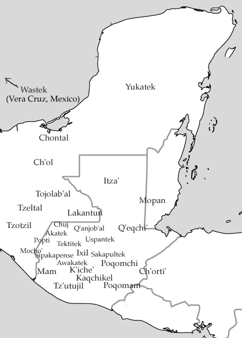 Modern Mayan languages spoken on the Yucatan Peninsula