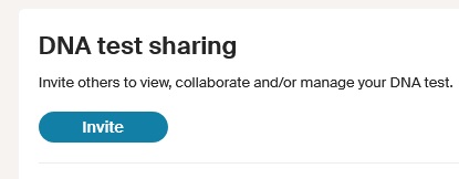 How to invite someone to view your Ancestry results - click the blue Invite button on your own test settings page