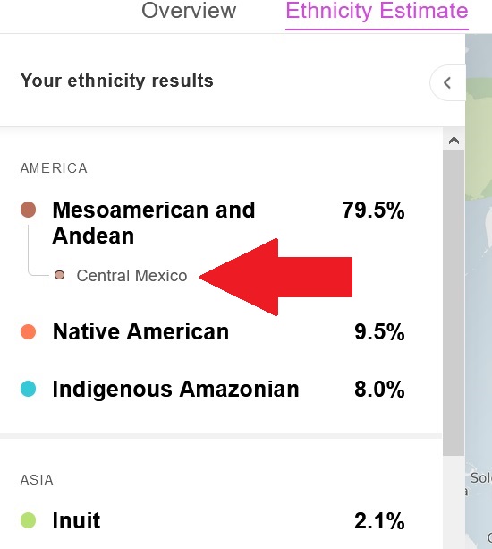 This test taker's DNA matched the Central Mexico Genetic Group