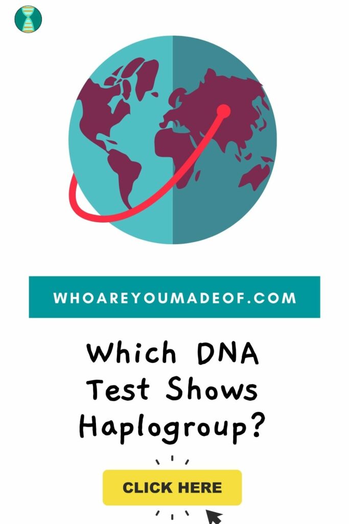 Pinterest title of Which DNA test Shows Haplogroup, with a graphic of the earth